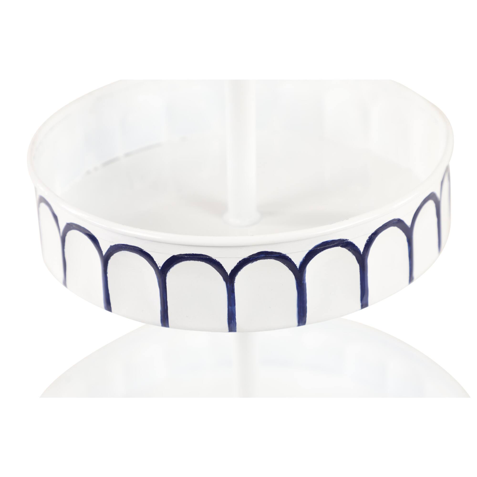 White Iron Farmhouse 2 Tier Tray Cupcake Stand